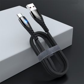 New with Light 6A Data Cable for Huawei Xiaomi USB Fast Charging Android Type-c Mobile Phone Luminous Charging Cable (Color: Black)