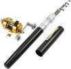 Mini Portable Pocket Fish Rod Pen Aluminum Alloy Fishing Rod Pole Reel Combos���