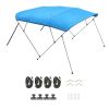 b4 Bow Boat Bimini Tops, 600D Polyester Canopy with Aluminum Alloy Frame, Waterproof & Sun Shade Boat Awning Canopy with Storage Bag, 2 Support Poles